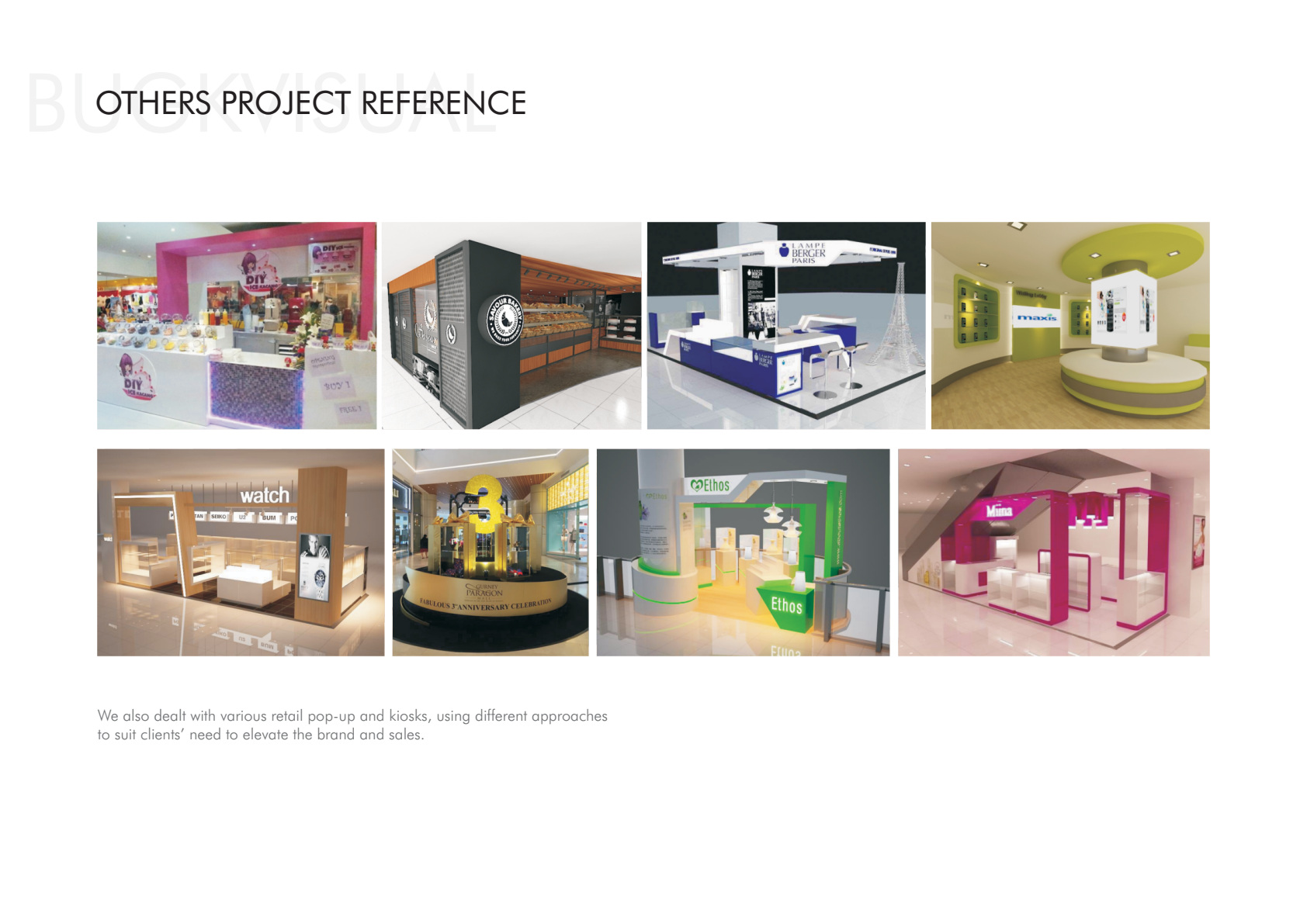 Original company profile page 56: Retail Pop-ups and Kiosks